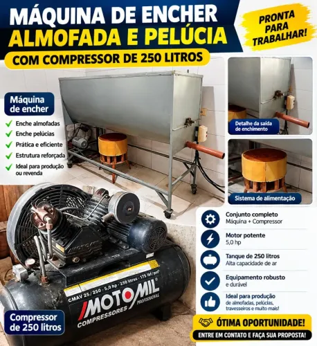 Máquina para encher almofada e pelúcia.