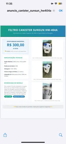 Filtro aquário 