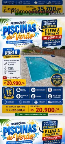 Piscinas de fibra em promoção 