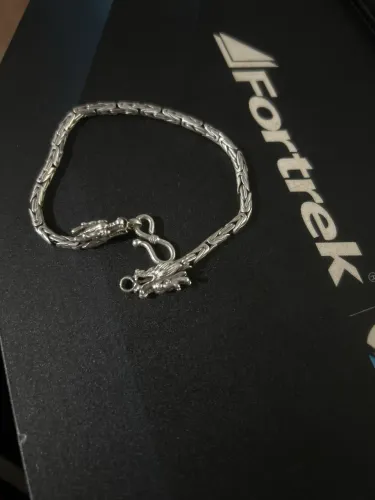 Pulseira de prata bali peruana cabeça de dragão