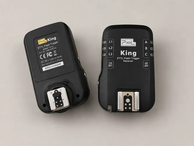 Rádio Flash Pixel King E-TTL para Canon, Transmissor + Receptor