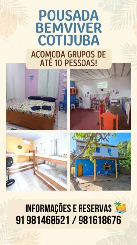 Fim de semana, férias,feriado em Cotijuba Praia Vai Quem Quer pousada BemViver para grupos