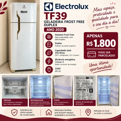 Geladeira Electrolux TF39 FrostFree 