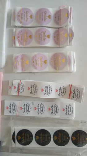 Kit adesivos de Gratidão ao Cliente Etiquetas Adesivas 100 unidades