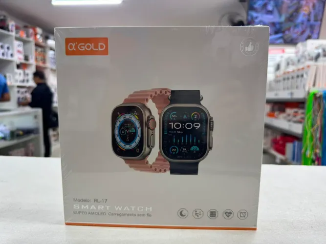 Relógio Smart Watch RL-17 A'GOLD 4 Pulseiras Android E Ios
