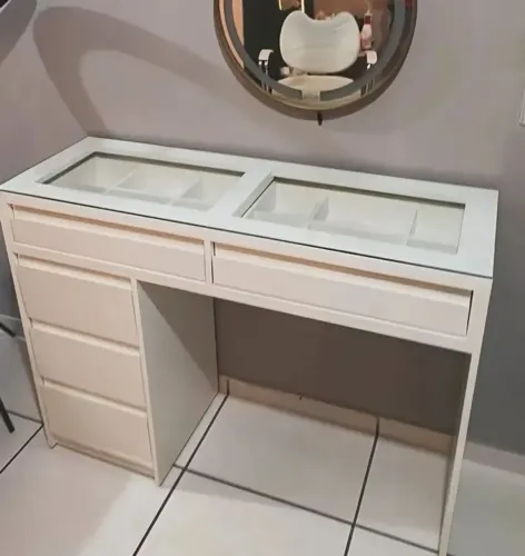 Escrivaninha Com Tampo De Vidro L 1.20 M