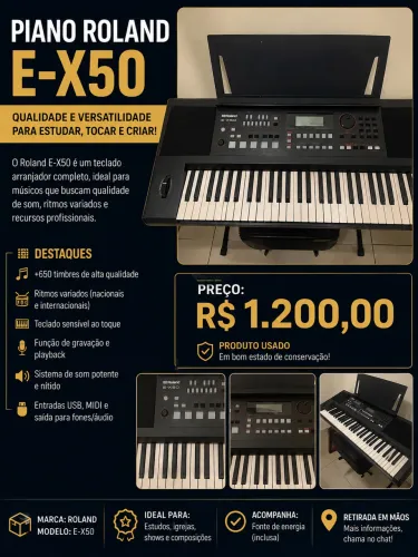 PIANO E-X50 EM ESTADO DE NOVO!