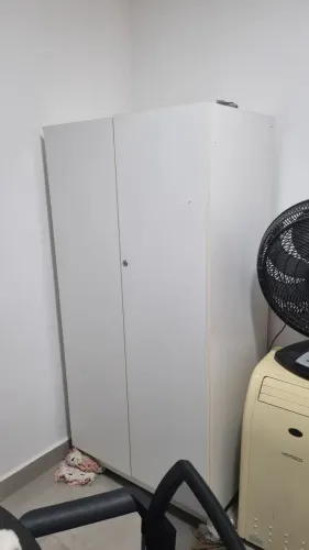 Armário Multiuso Escritório 2 Portas Branco com Gavetas