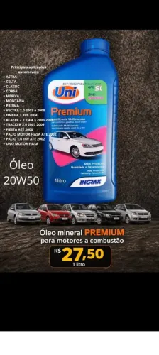 Óleo 20W50 PREMIUM para motor 