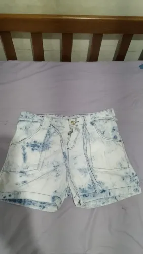 Short jeans lavado feminino 