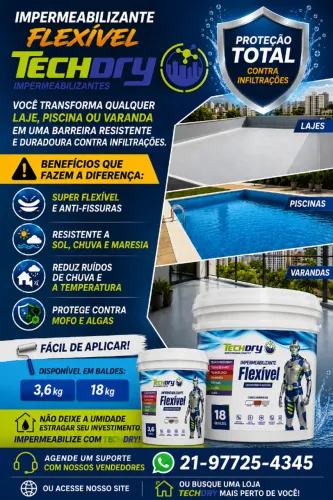 Impermeabilizante Flexível Techdry - RJ - Niterói - São Gonçalo