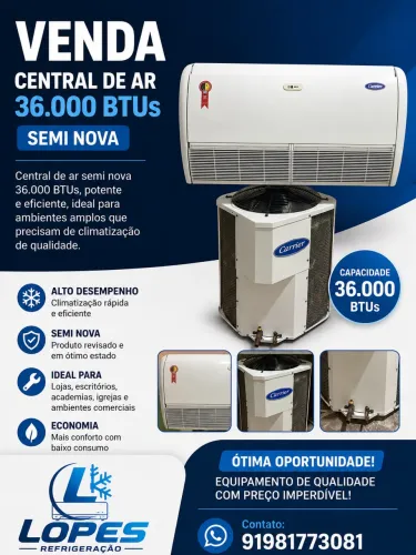 Central de ar 36.000BTUs