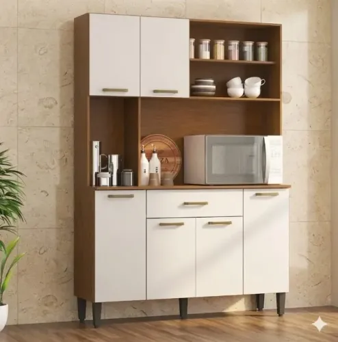 Kit de Cozinha Sofia 1,21m - 6 Portas e 1 Gaveta (NOVO)