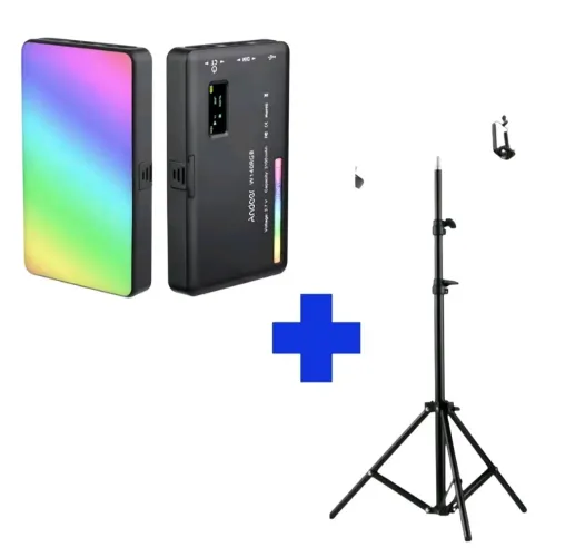 Chroma mini Iluminação RGB portátil para estúdio com controle total 3 em 1 mais tripé 2m