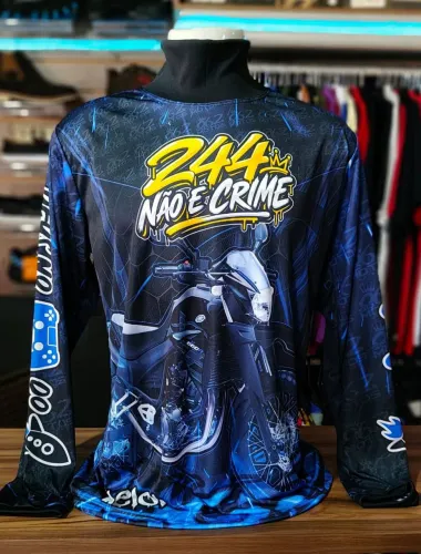 Camiseta motoqueiro gola alta uv