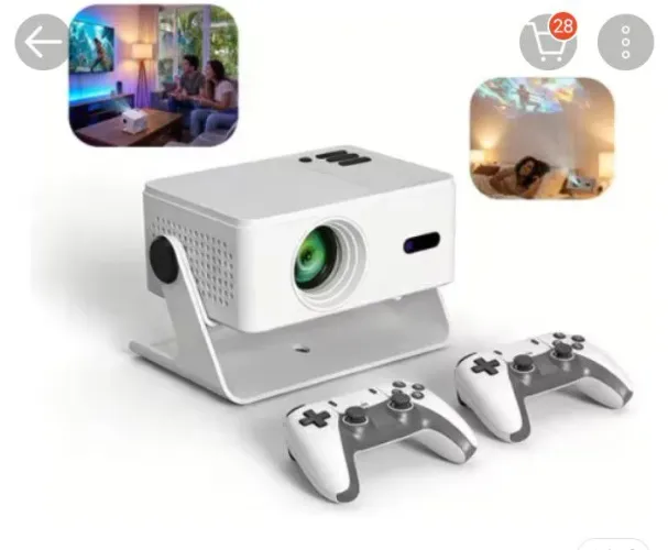 Projetor Profissional Android 4k Portátil 5g Wifi Full Hd Branco