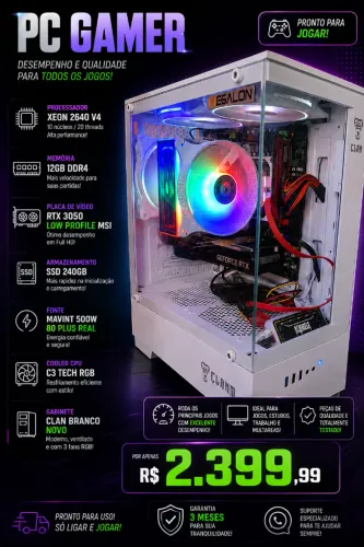 Gabinete Gamer Xeon + RTX 3050 6GB
