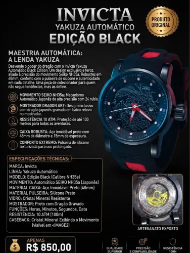 Invicta Yakuza Automático original
