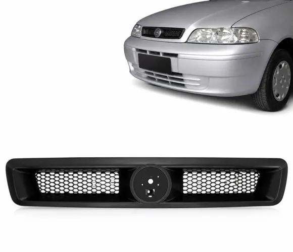 Grade frontal do radiador fit palio/Siena strada fire 01/06 preta sem emblema modelo org