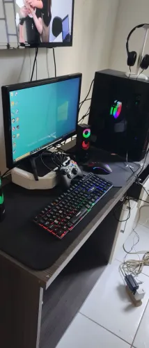 PC gamer completo Ryzen5 4600g 16 RAM 480 memória joystick caixa de som mais cabo de in