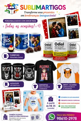 Presentes personalizados para todas as ocasiões.