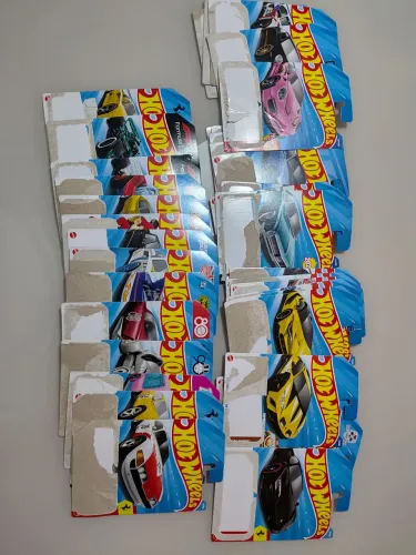 Lote 44 Cartelas Vazias Hot Wheels - Temáticas E Mainline Para Artesanato / Custom