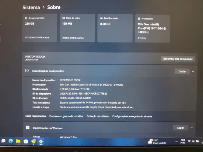 Notebook Dell (configuração na foto)