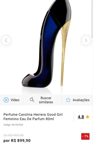 Perfume Carolina Herrera Good Girl Feminino Eau De Parfum 80ml 4.8