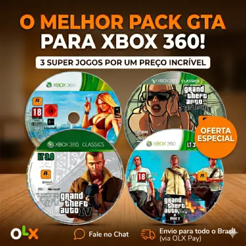 Coleção GTA | XBOX 360 com D3sbl0qu3i0 LT 3.0 | Mídia Física