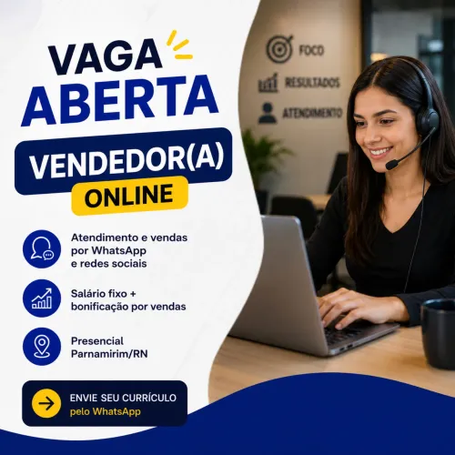 CONTRATO IMEDIATO! Vendedor(a) online