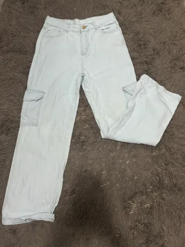 Duas calças jeans tamanho 38 Cargo Jeans Wide Leg e Wide Leg