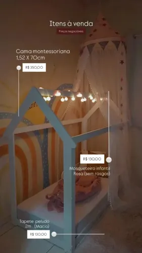 Cama montessoriana, tapete e mosqueteiro. Vendo individualmente
