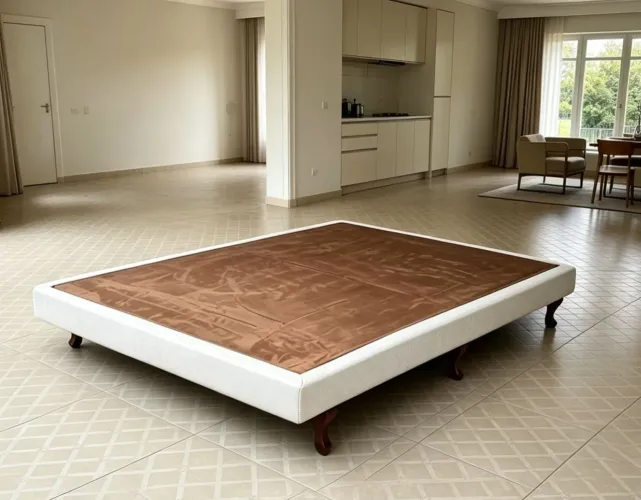 Cama box base casal slim em LINHO.Entrego