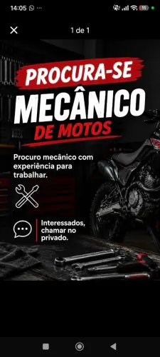 VAGA PARA MECÂNICO DE MOTOS