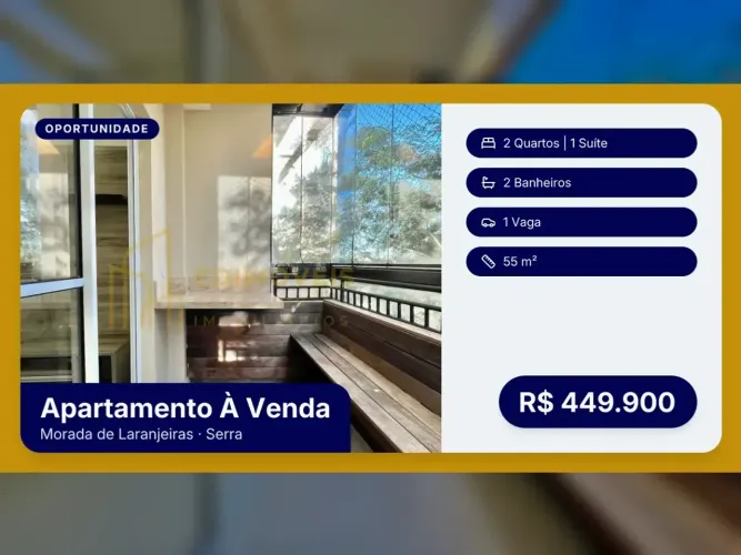Incrível apartamento com suíte e varanda em Morada de Laranjeiras!