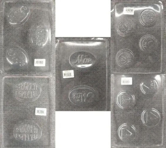 Formas de acetato sabão 0,50 a unidade