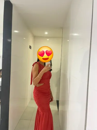 Vestido de festa,cor terra cota
