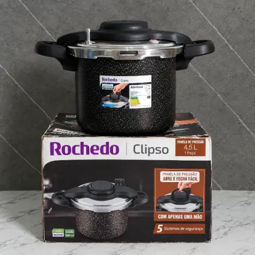 Panela Pressão Rochedo Clipso 4,5 Litros Fechamento Seguro