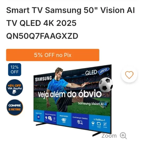 TV Samsung 50 polegadas QLED 4 k
