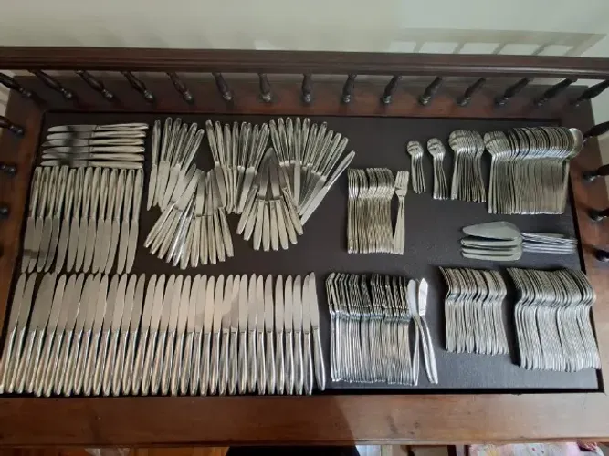 Lote completo de talheres inox para buffet