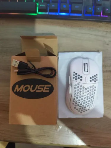 Mouse Sem Fio Recarregável Wireless Led Rgb BRANCO