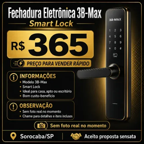? FECHADURA ELETRÔNICA SMART LOCK 3B-MAX