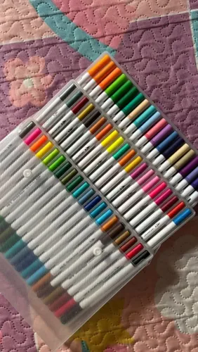 Canetinhas Ponta Dupla - 60 Cores 