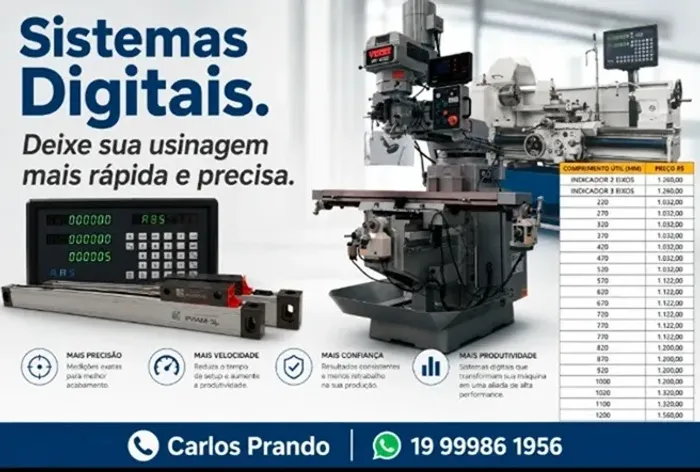 Régua Digital e Indicador Digital para máquina