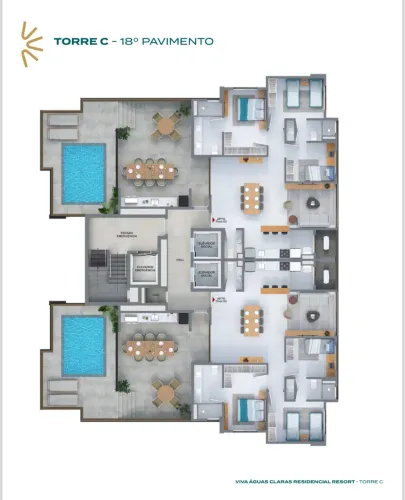 Cobertura linear com 177,02m2, 3 Quartos, 1 suíte, 2 semi 