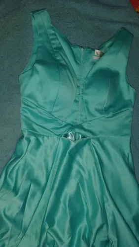 Vestido de festa pathisa verde tiffany