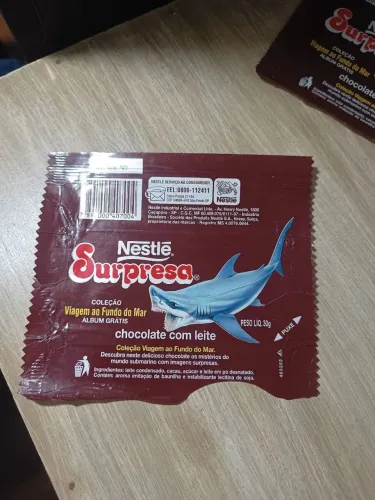 Embalagem Chocolate Surpresa Fundo do Mar