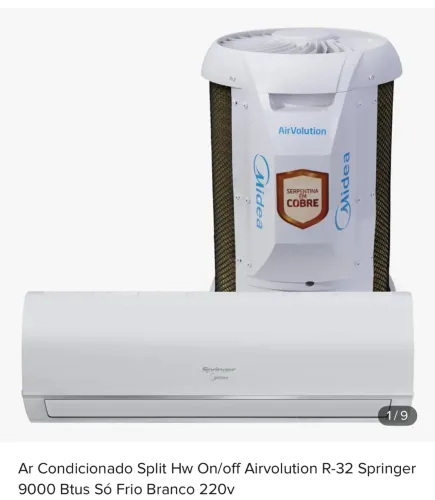 Ar Condicionado NOVO Springer mídea 9000 R32