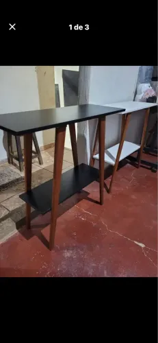Aparador em mdf branco e preto novo