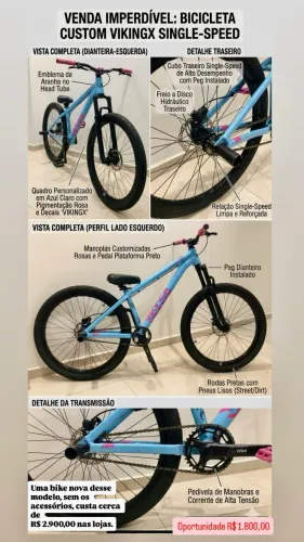 Bicicleta Vikingx Tuff X-38 (Aro 26)  Pouquíssimo Uso + Upgrades Modernos! 
